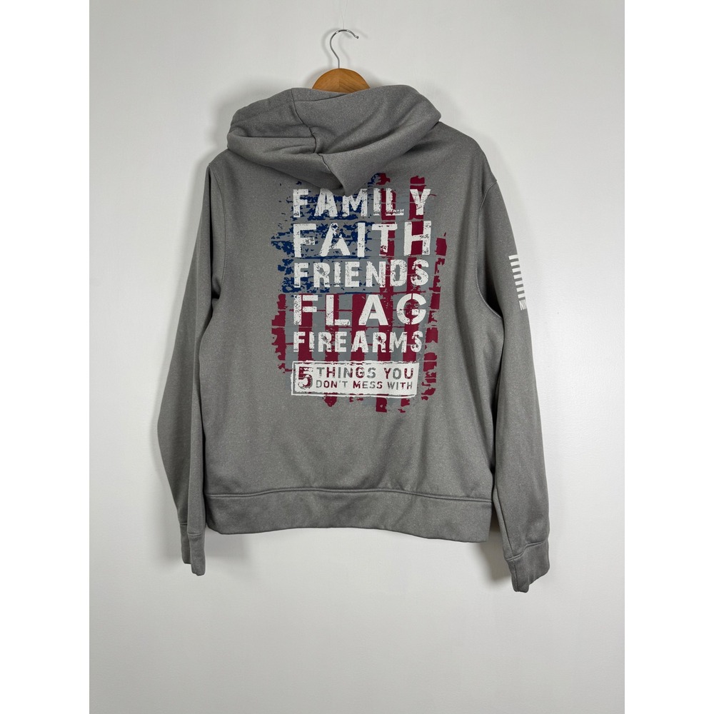 Patriotic Nine Line Apparel Mens Medium Hoodie Gray 5 Things Graphic Insulated